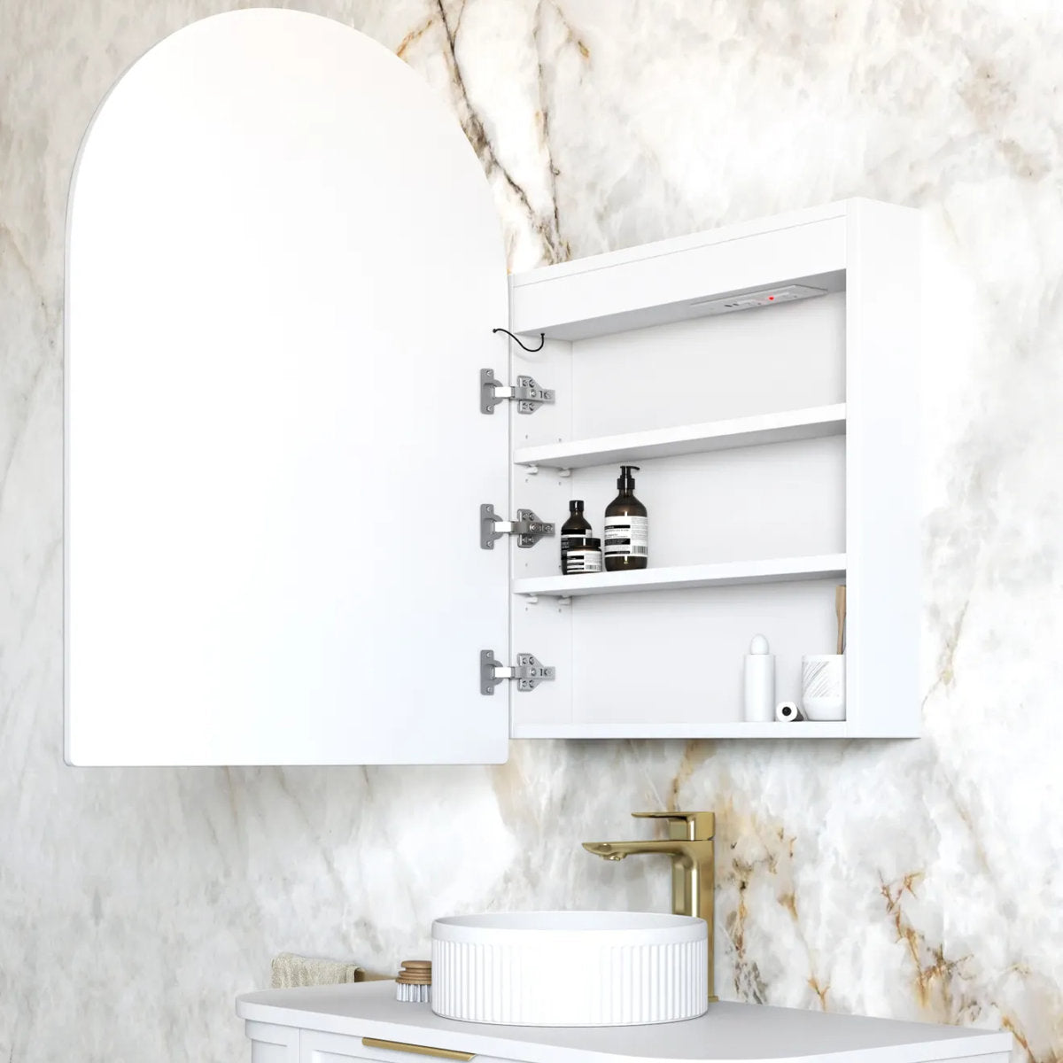 Otti LED Archie 900(H)x600(W) White Shaving Cabinet - Premium Edition