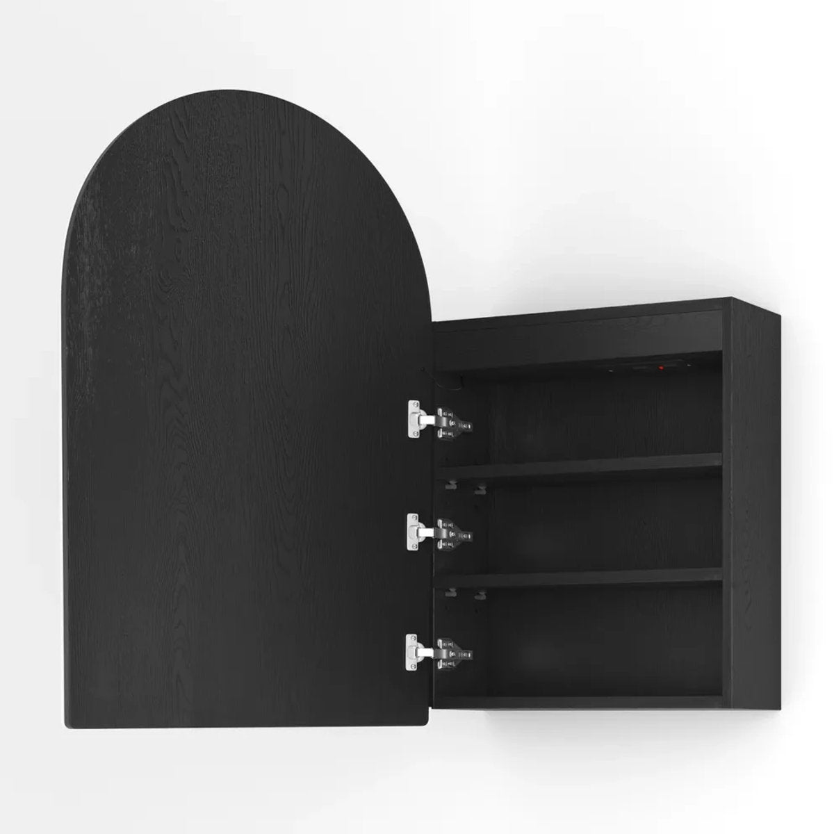 LED Archie 900(H)x600(W) Black Oak Shaving Cabinet - Premium Edition