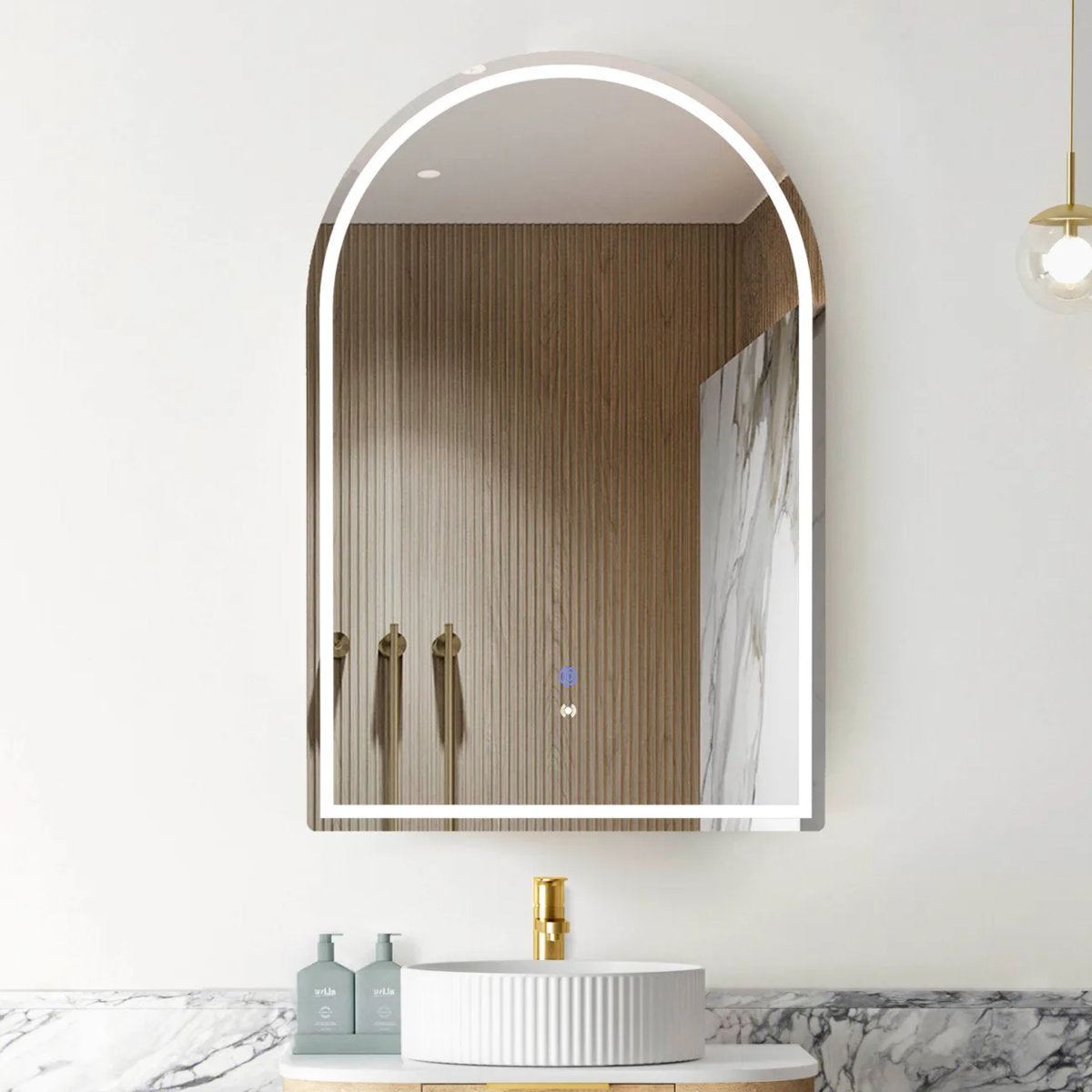 LED Archie 900(H)x600(W) Natural Oak Shaving Cabinet - Premium Edition