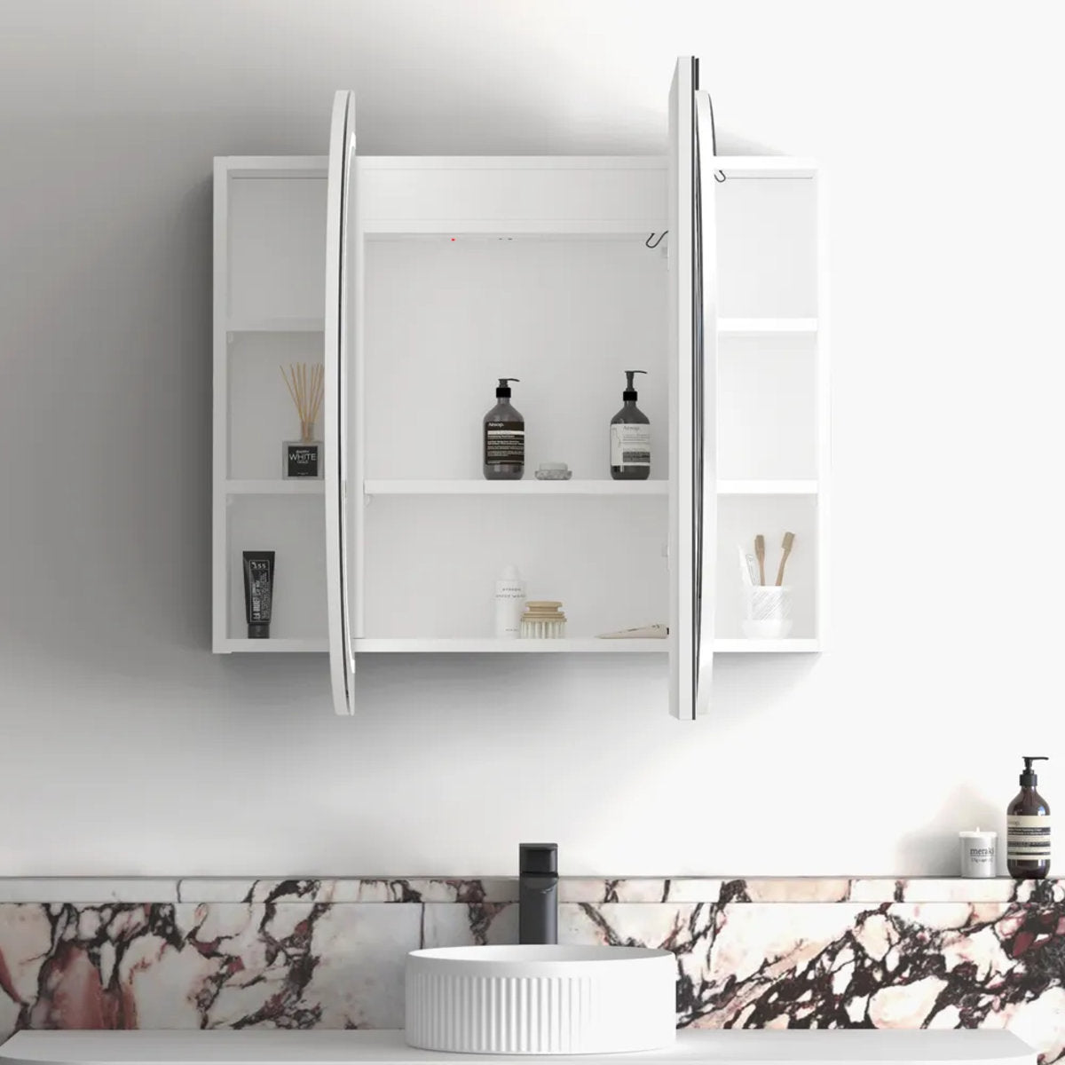 LED Bondi 1200(W)x750(H) White Shaving Cabinet - Premium Edition
