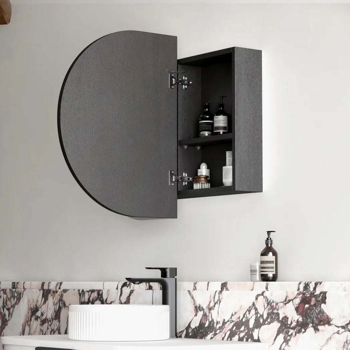 LED Bondi 1200(W)x750(H) Black Oak Shaving Cabinet - Premium Edition