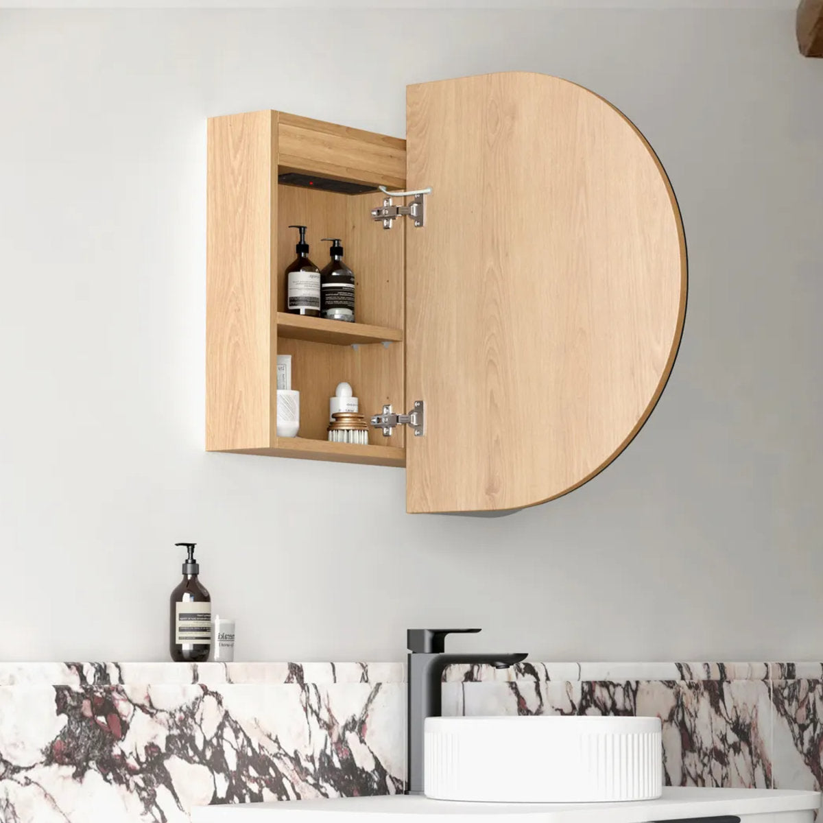 LED Bondi 900(W)x600(H) Natural Oak Shaving Cabinet - Premium Edition