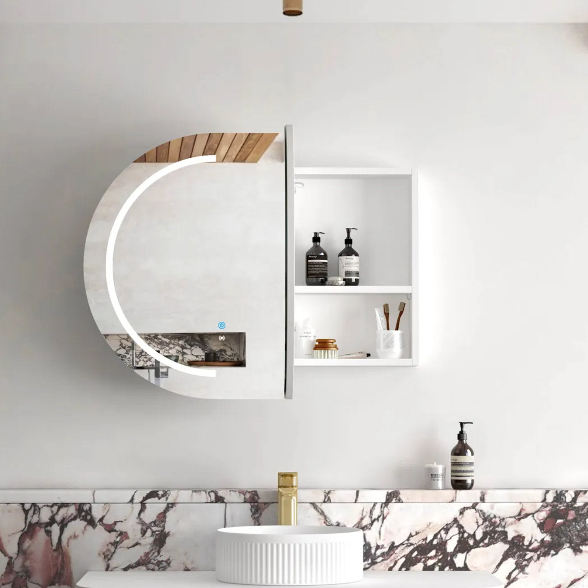LED Bondi 900(W)x600(H) White Shaving Cabinet - Premium Edition