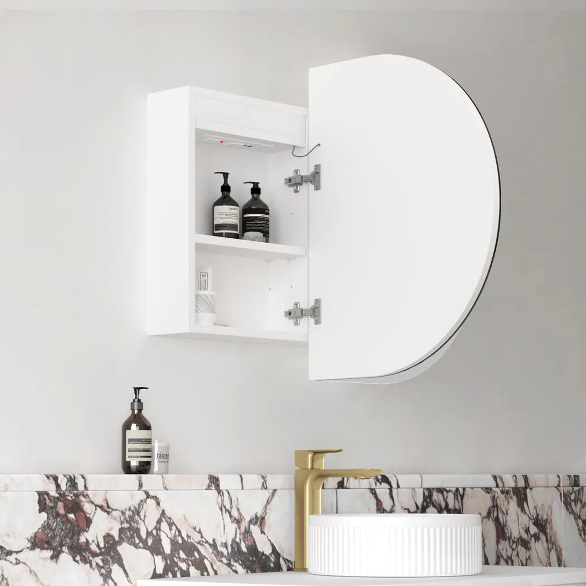 LED Bondi 900(W)x600(H) White Shaving Cabinet - Premium Edition