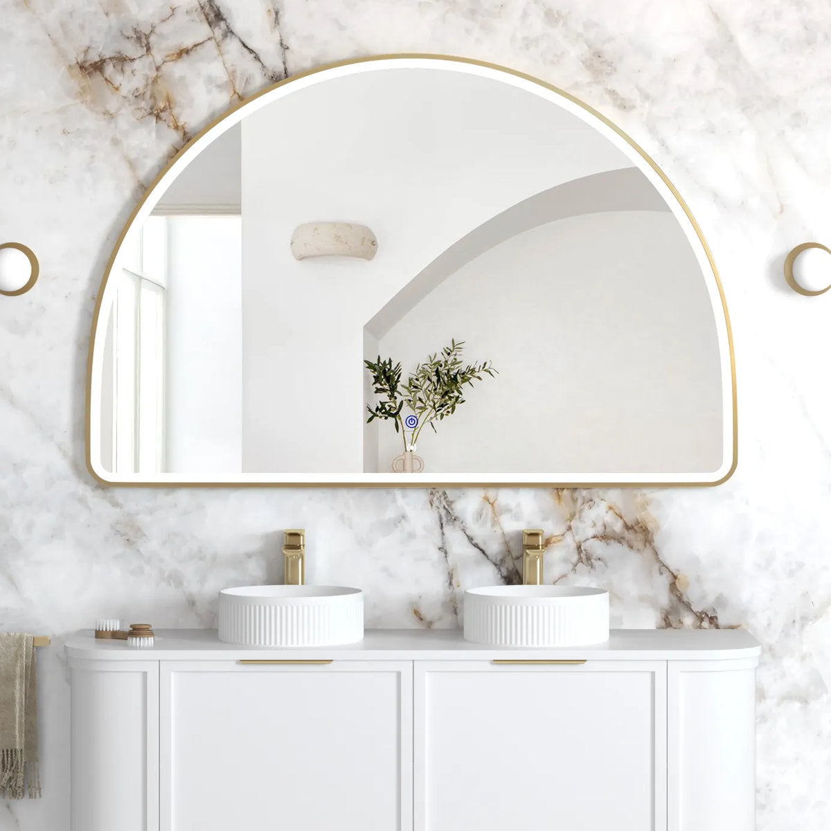 Otti LED Moonlight Archie 1000(H)x1500(W) Gold Metal Frame Mirror