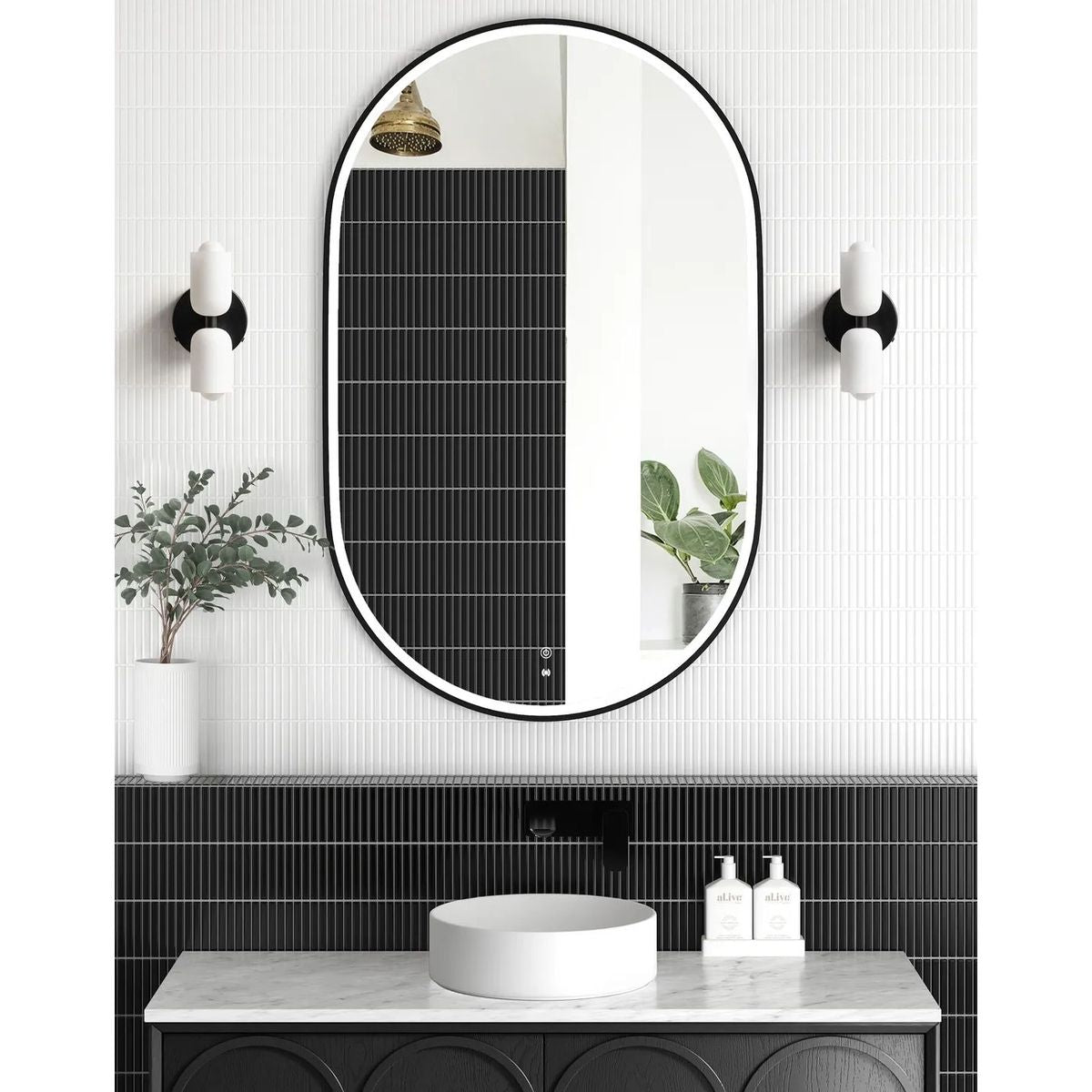 LED Noosa 1200X750 Black Metal Frame Mirror