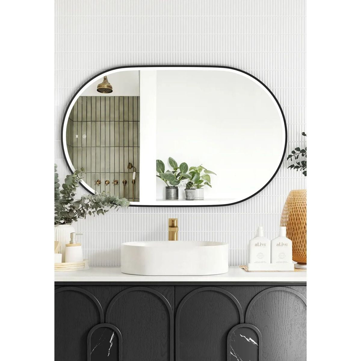 LED Noosa 1200X750 Black Metal Frame Mirror