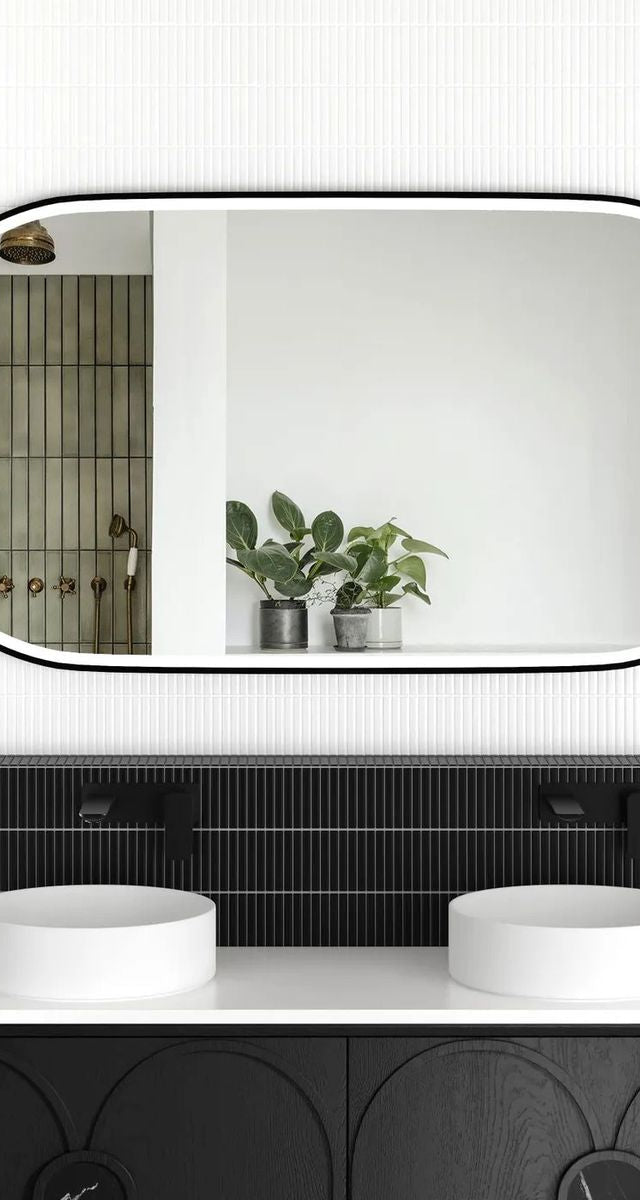 LED Noosa 1500X750 Black Metal Frame Mirror