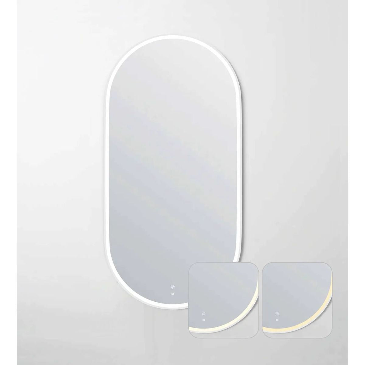 LED Noosa 1500X750 White Metal Frame Mirror