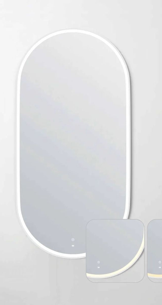 LED Noosa 1500X750 White Metal Frame Mirror