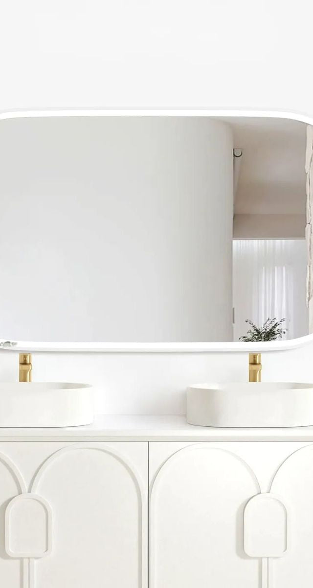 LED Noosa 1500X750 White Metal Frame Mirror