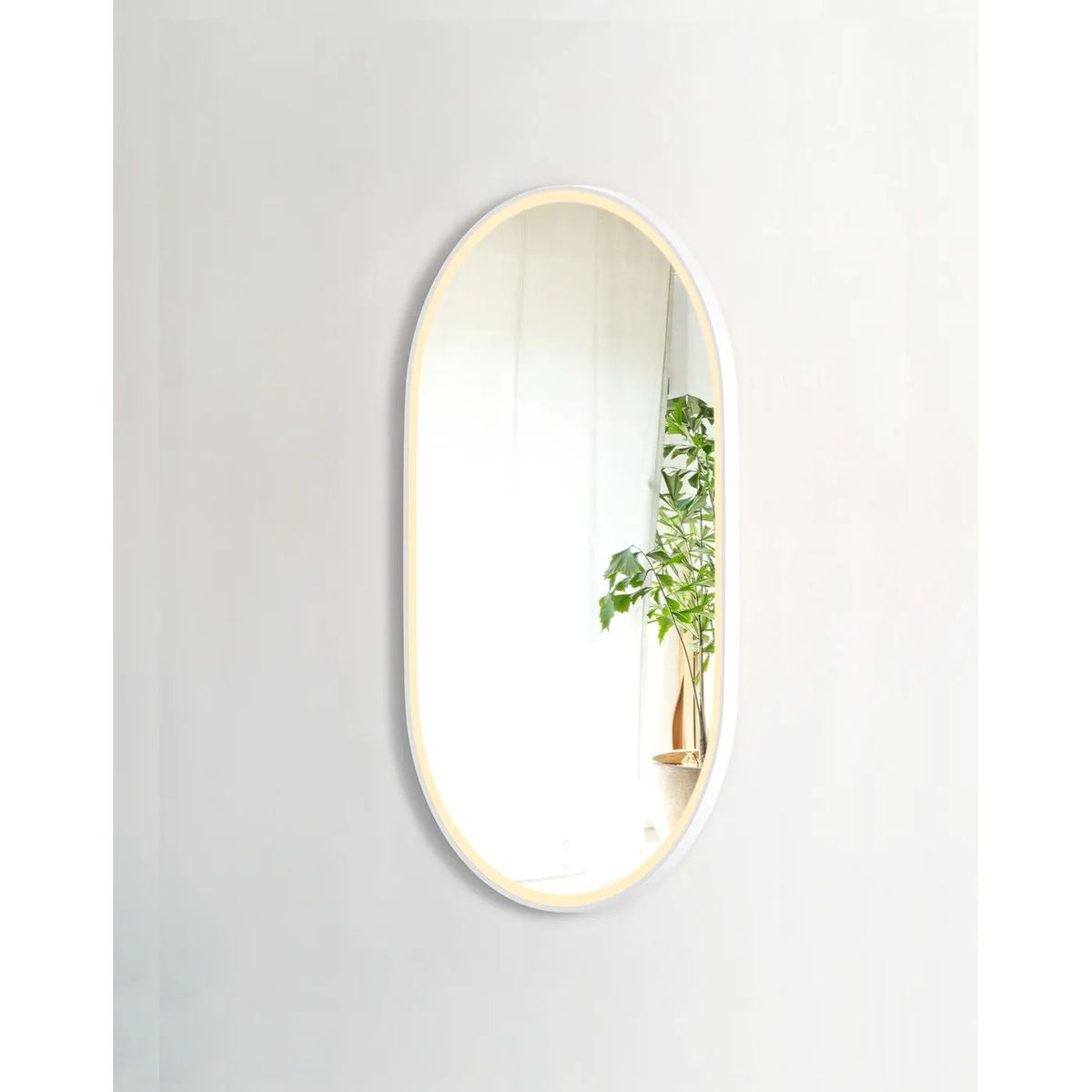 LED Noosa 900X600 White Metal Frame Mirror