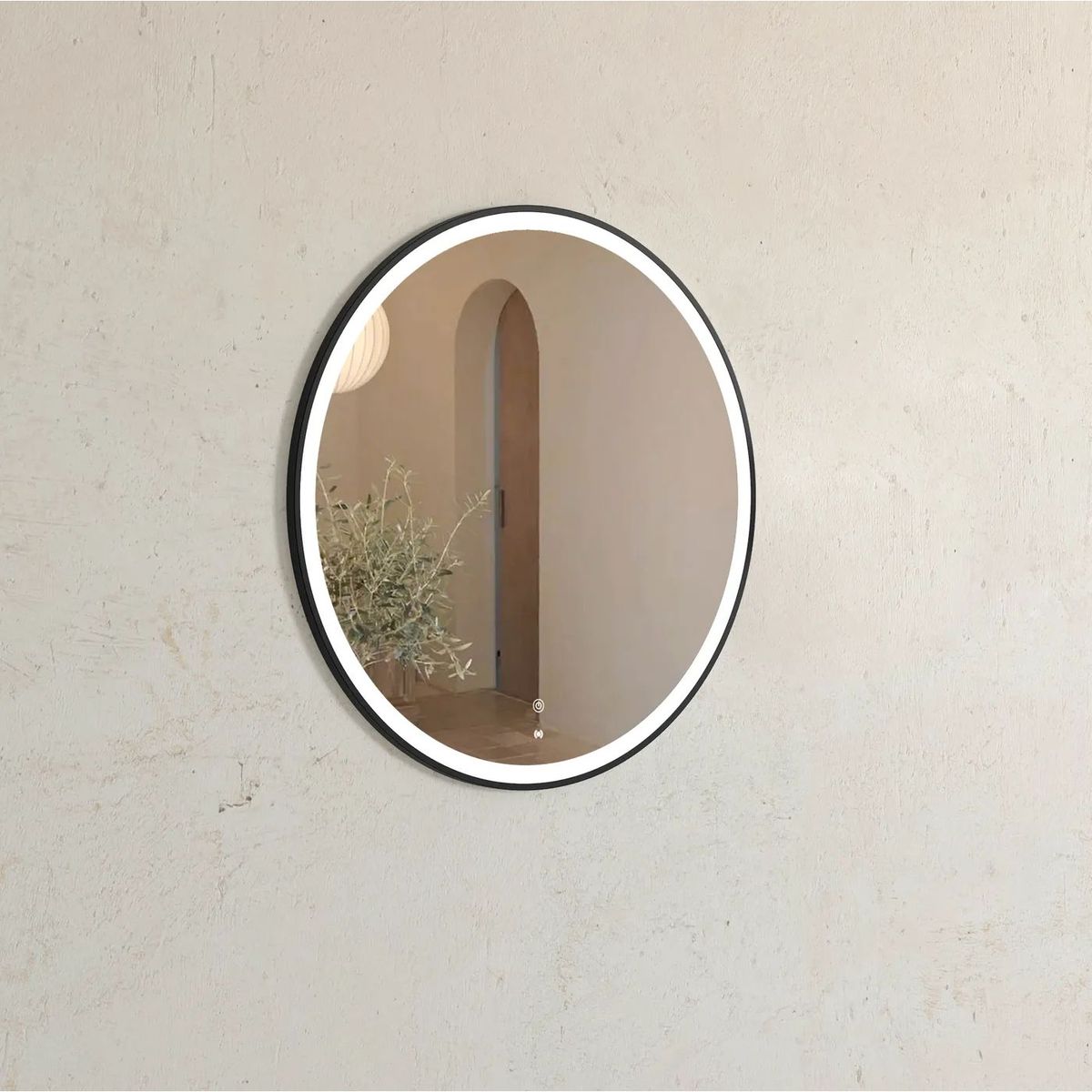 LED Bondi 800Mm Black Metal Frame Mirror