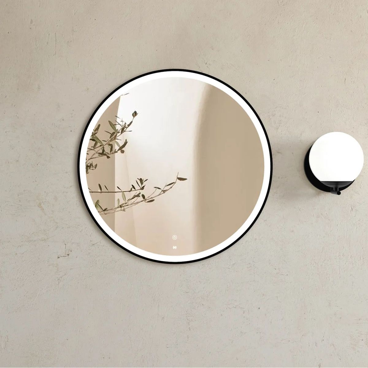 LED Bondi 800Mm Black Metal Frame Mirror