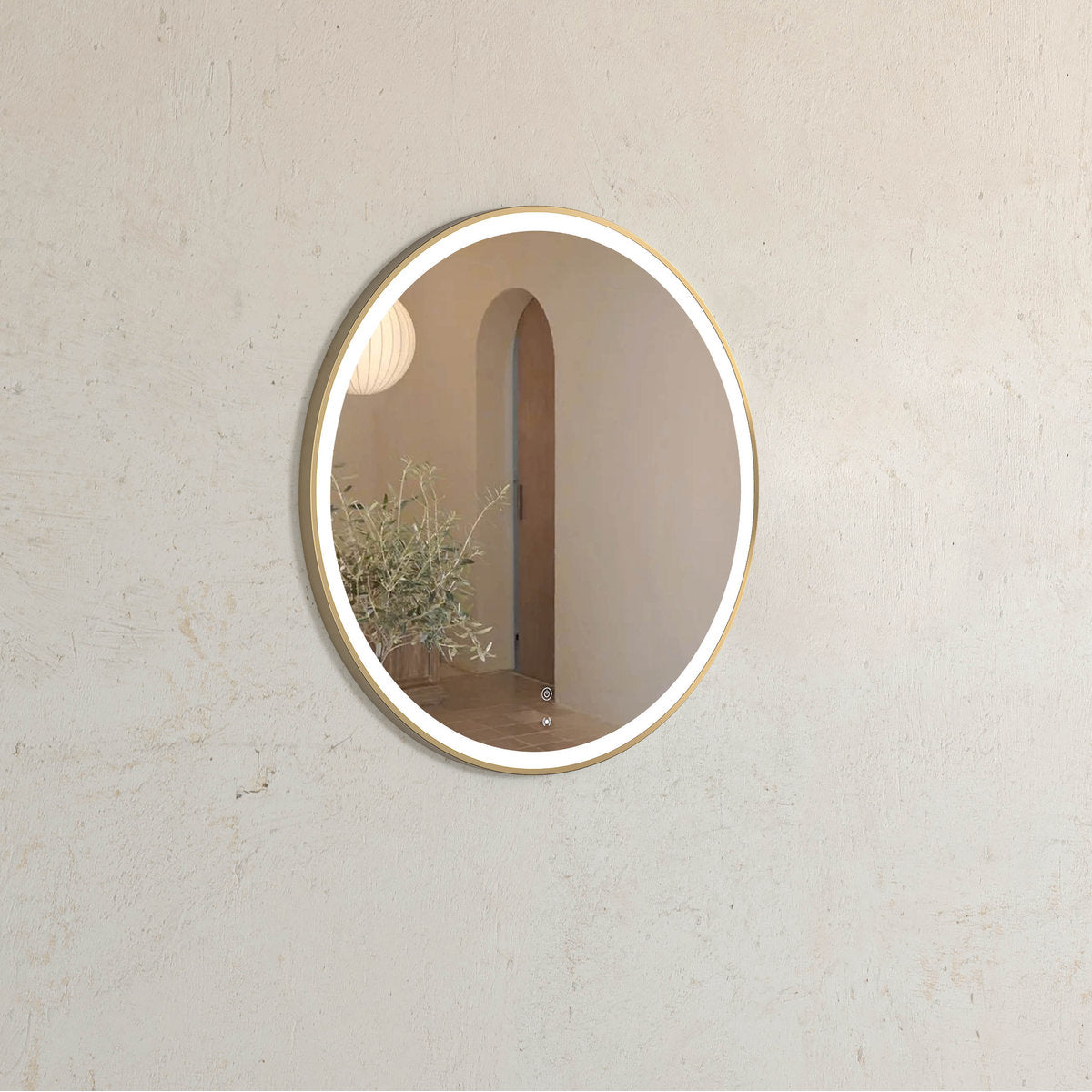 Otti LED Bondi 800mm Gold Metal Round Frame Mirror