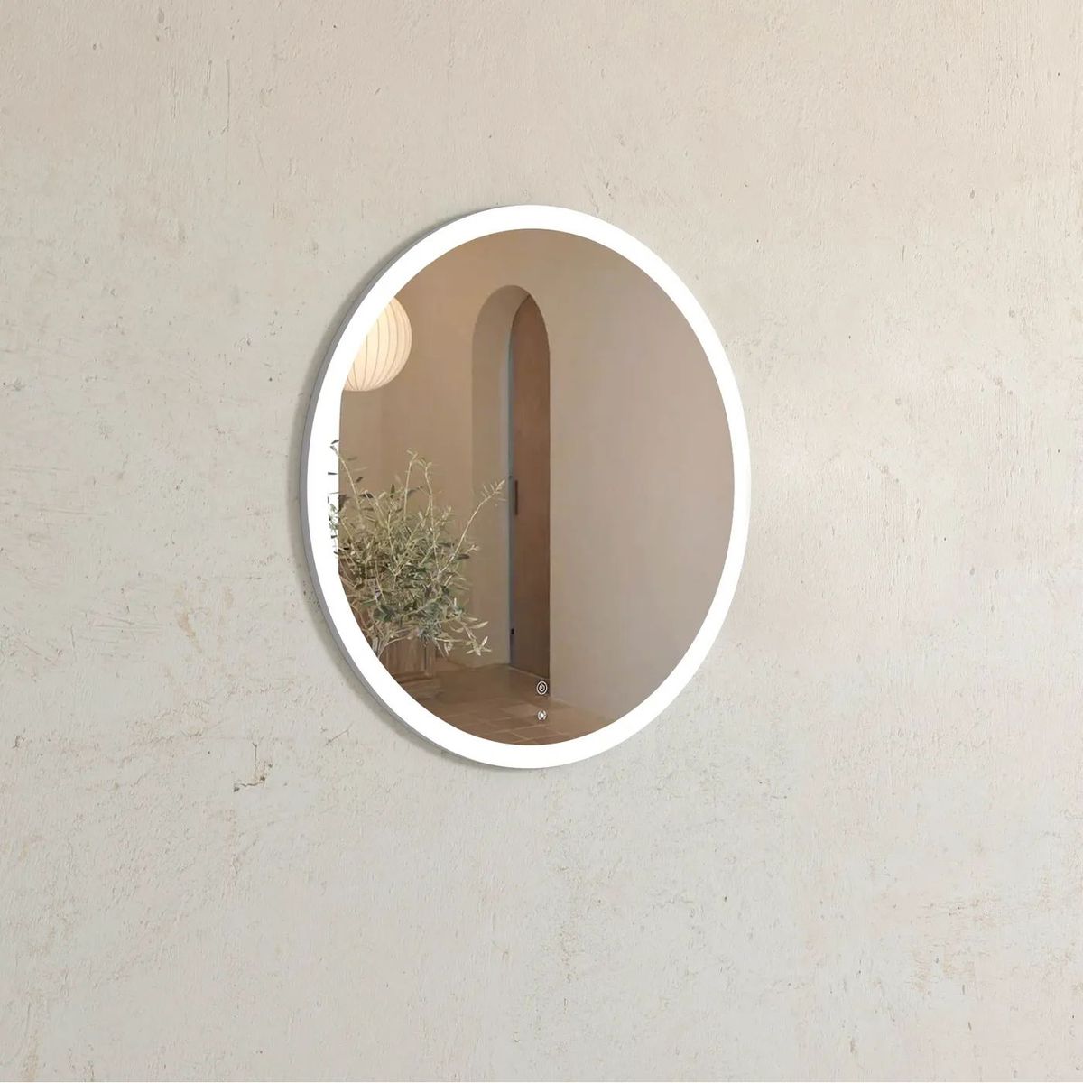LED Bondi 800Mm White Metal Frame Mirror