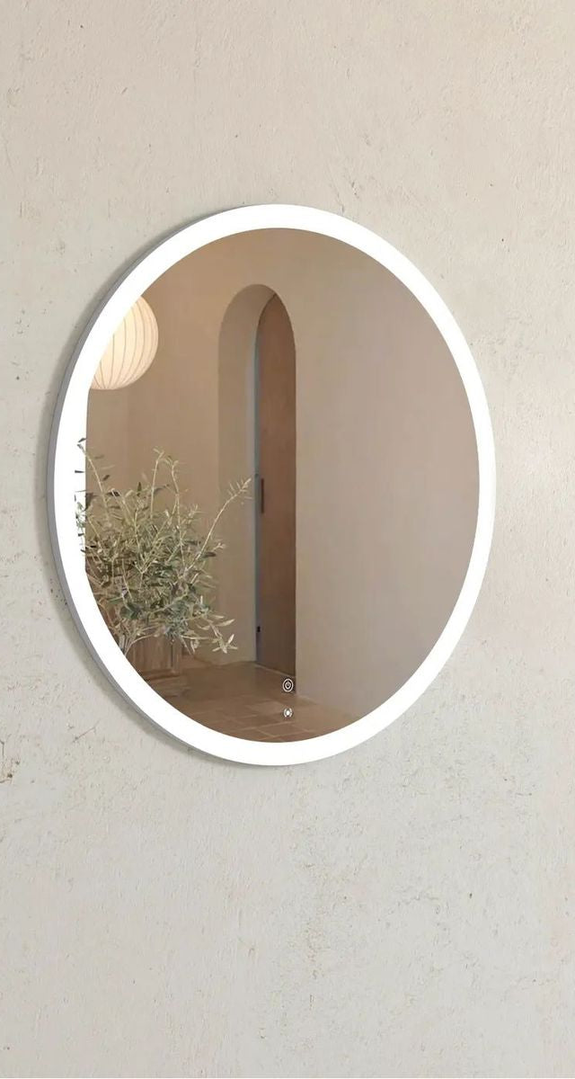 LED Bondi 800Mm White Metal Frame Mirror