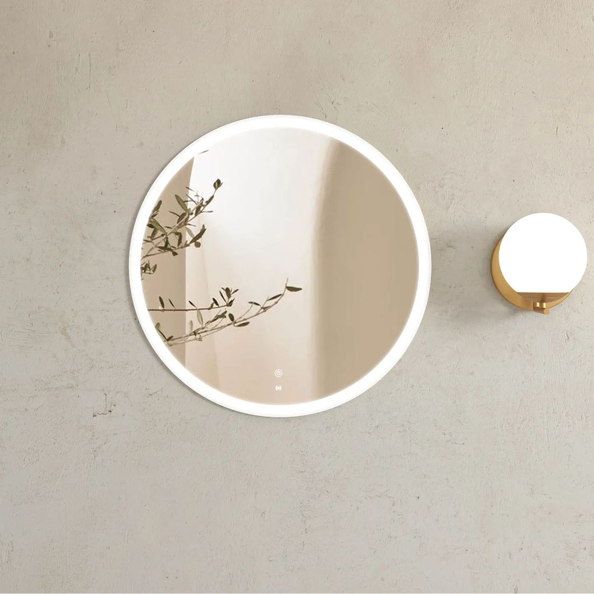 LED Bondi 800Mm White Metal Frame Mirror