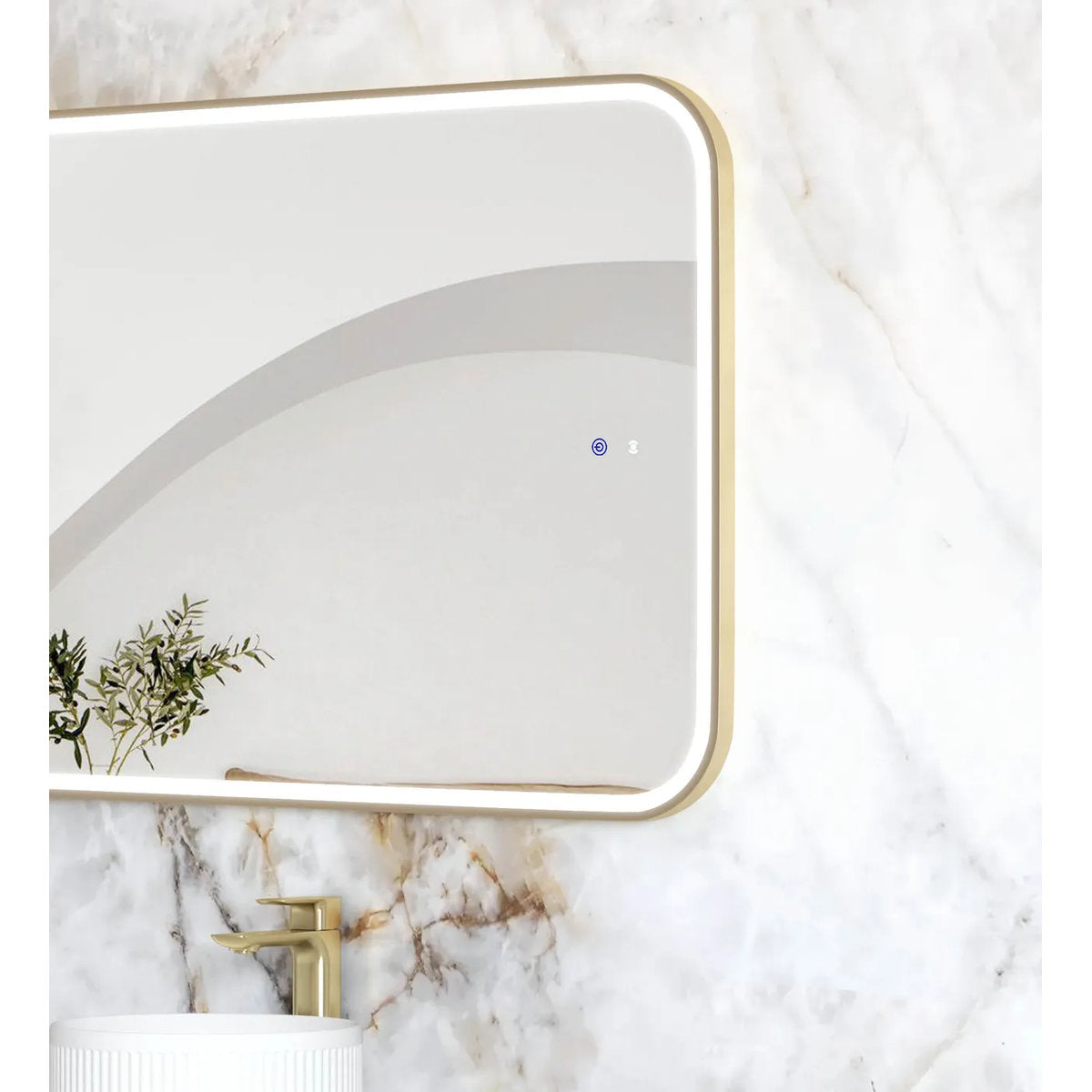 Otti LED Newport 1500(W)x750(H) Gold Metal Frame Mirror