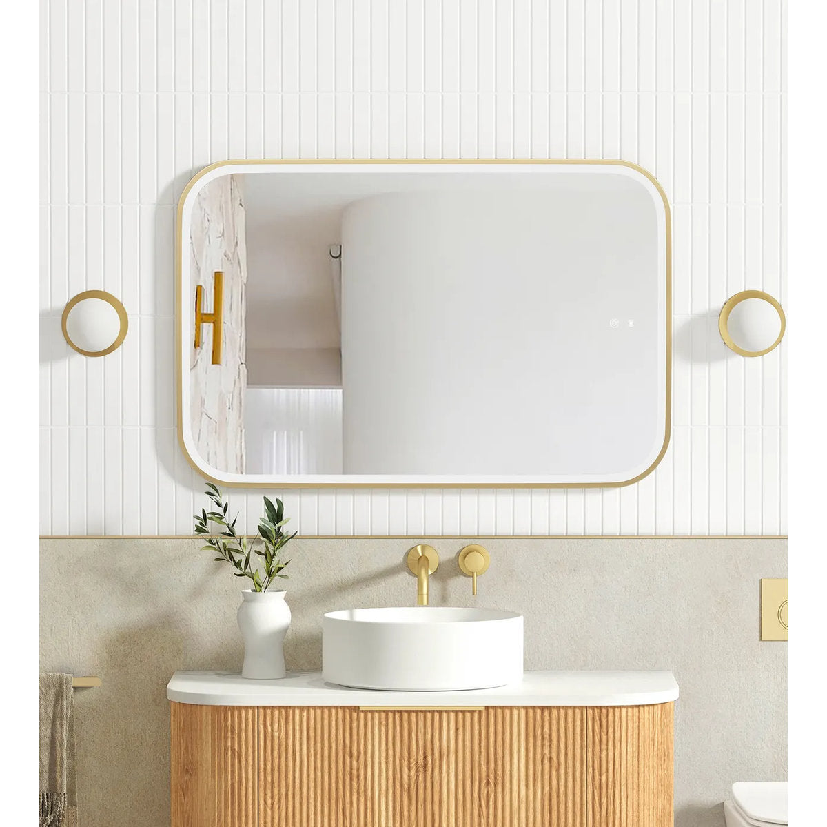 Otti LED Newport 900x600 Gold Metal Frame Tuffi Mirror