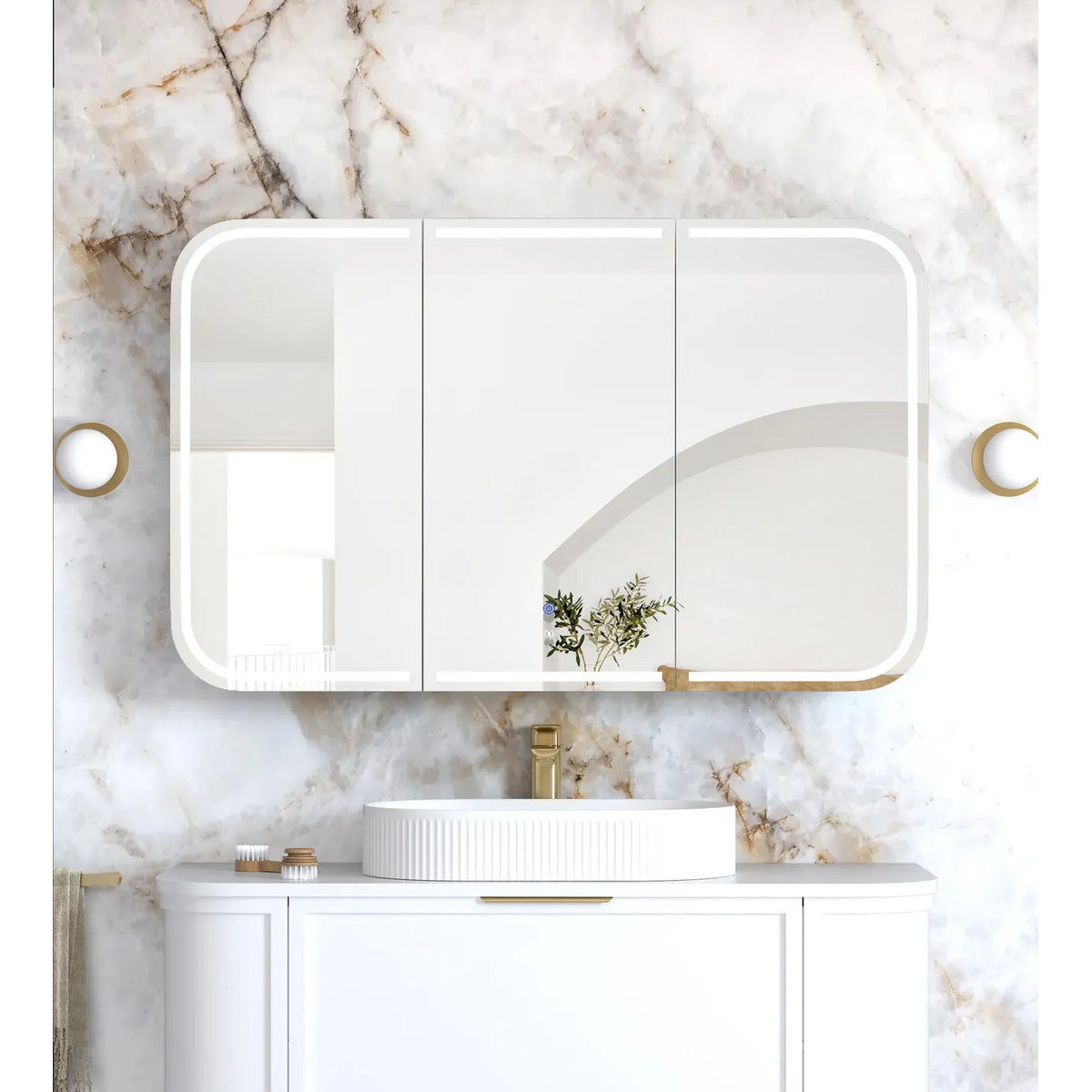 Otti LED Newport 1200(W)x750(H) White Shaving Cabinet - Premium Edition