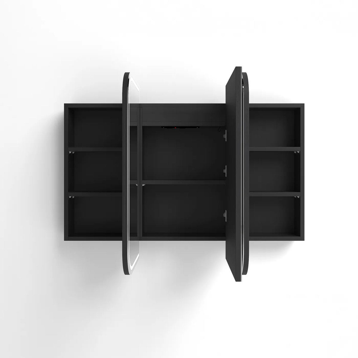 Otti LED Newport 1200(W)x750(H) Black Oak Shaving Cabinet - Premium Edition