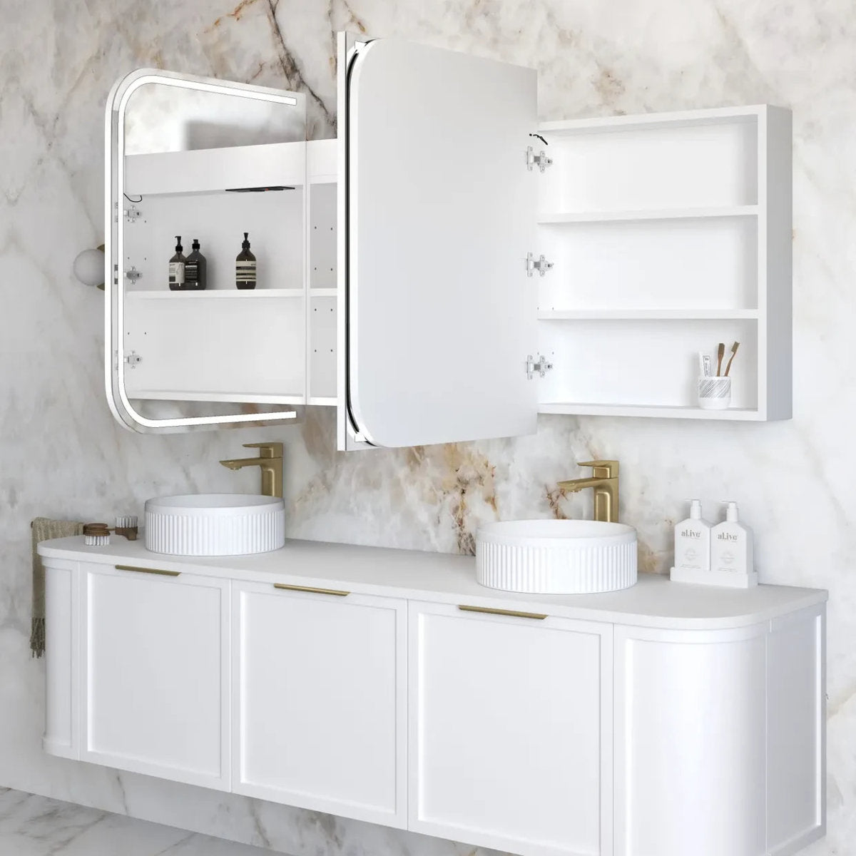 Otti LED Newport 1800(W)x750(H) Matte White Shaving Cabinet - Premium Edition