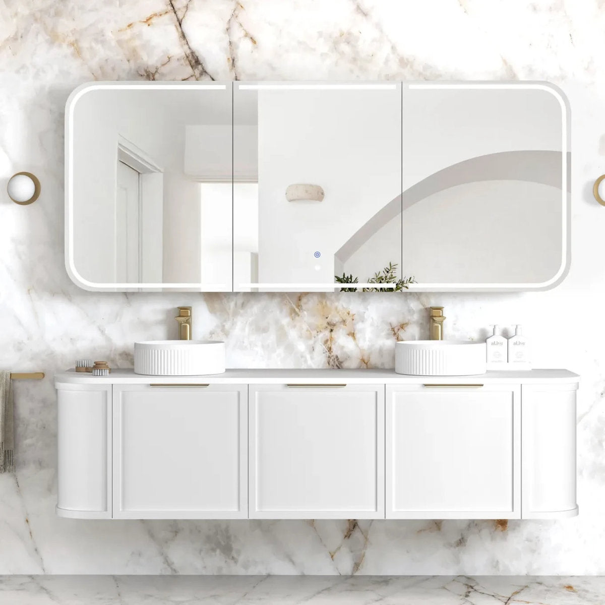 Otti LED Newport 1800(W)x750(H) Matte White Shaving Cabinet - Premium Edition