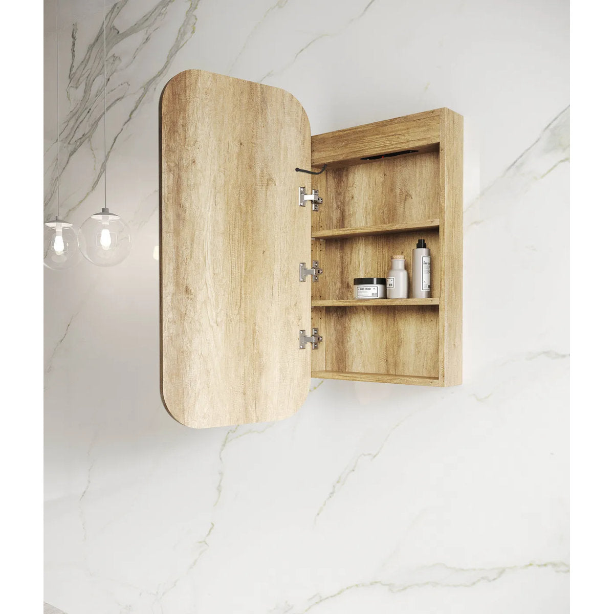 Otti LED Newport 900x450 Natural Oak Shaving Cabinet - Premium Edition