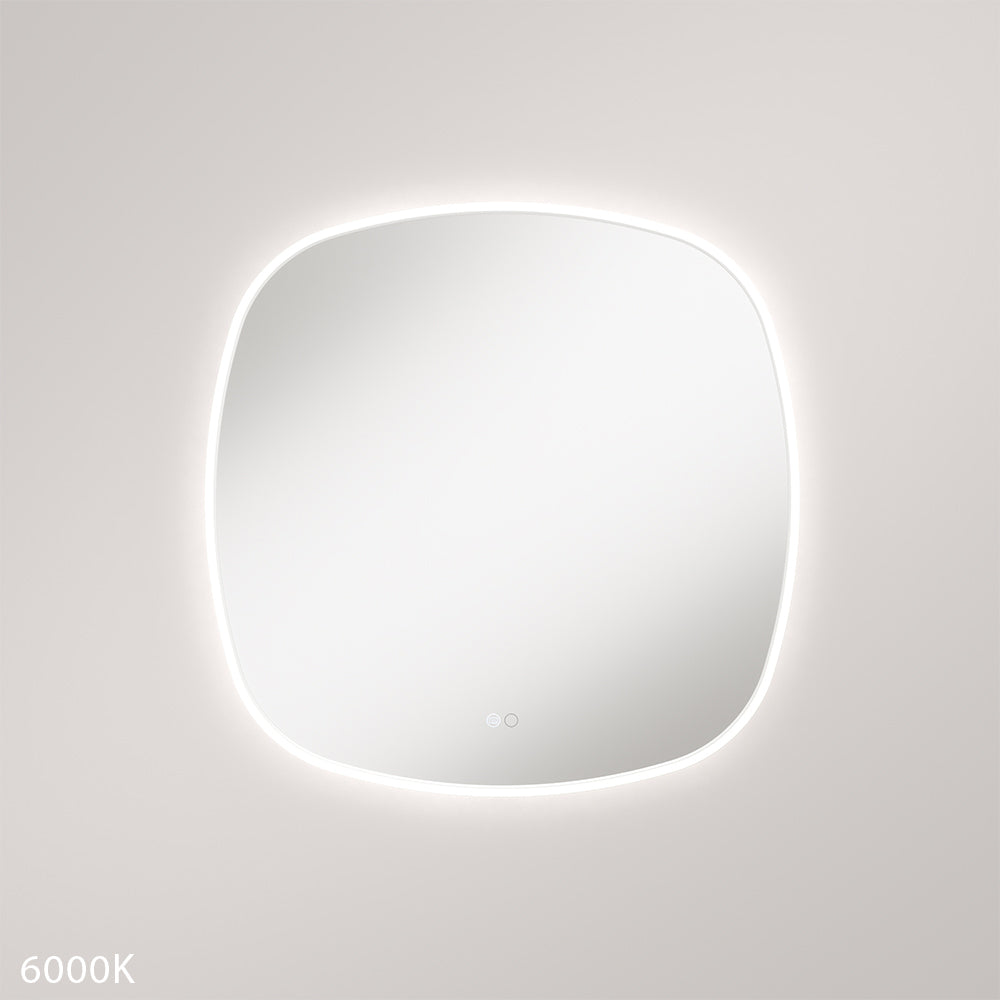 Kiara LED Framed Squircle Mirror, 700mm, Matte White