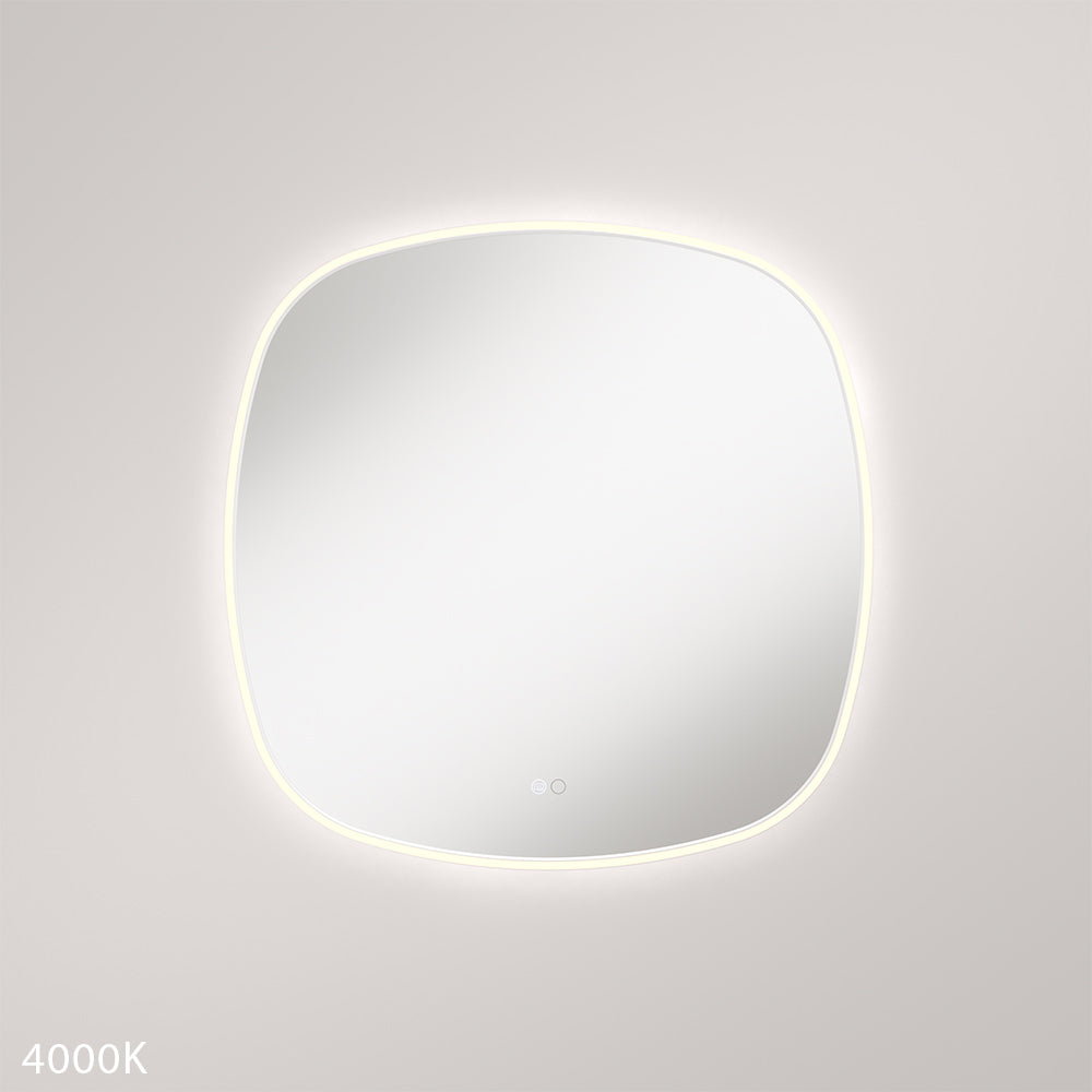 Kiara LED Framed Squircle Mirror, 700mm, Matte White