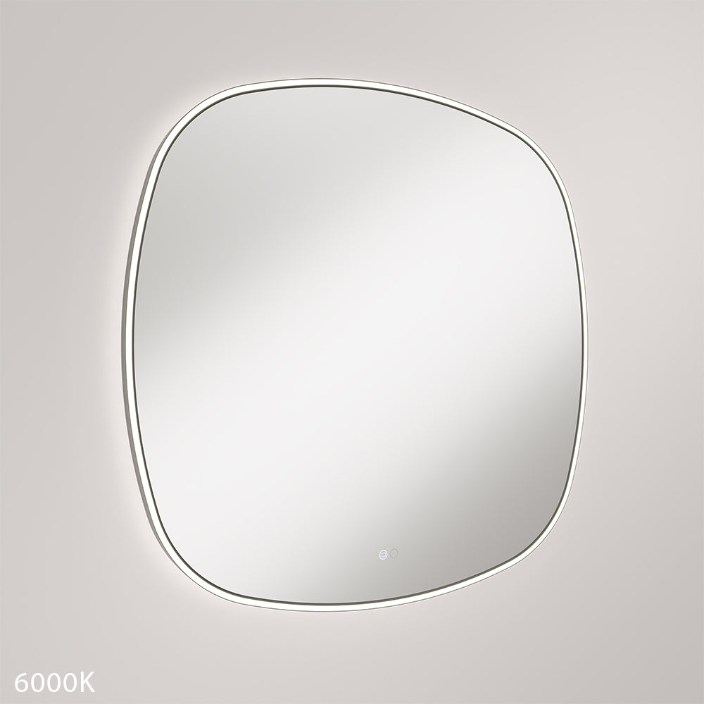 Kiara LED Framed Squircle Mirror, 900mm, Matte Black