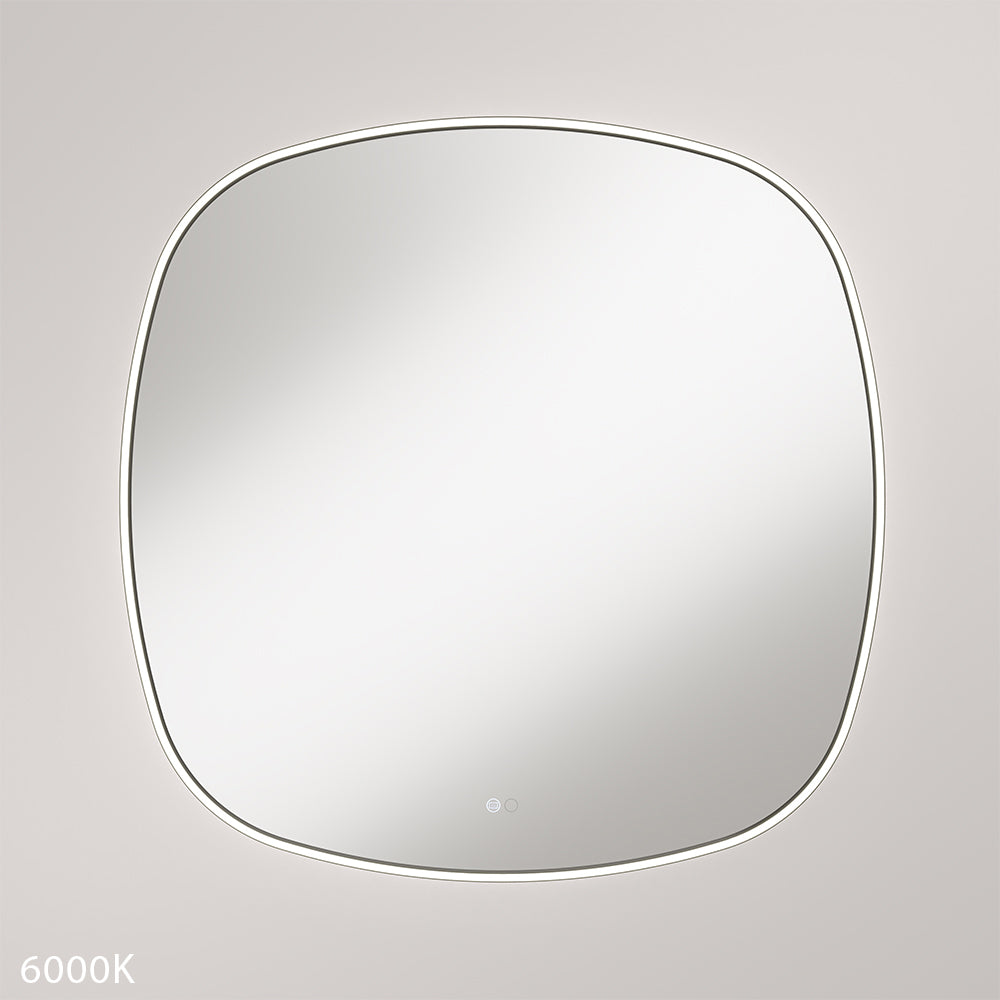 Kiara LED Framed Squircle Mirror, 900mm, Matte Black