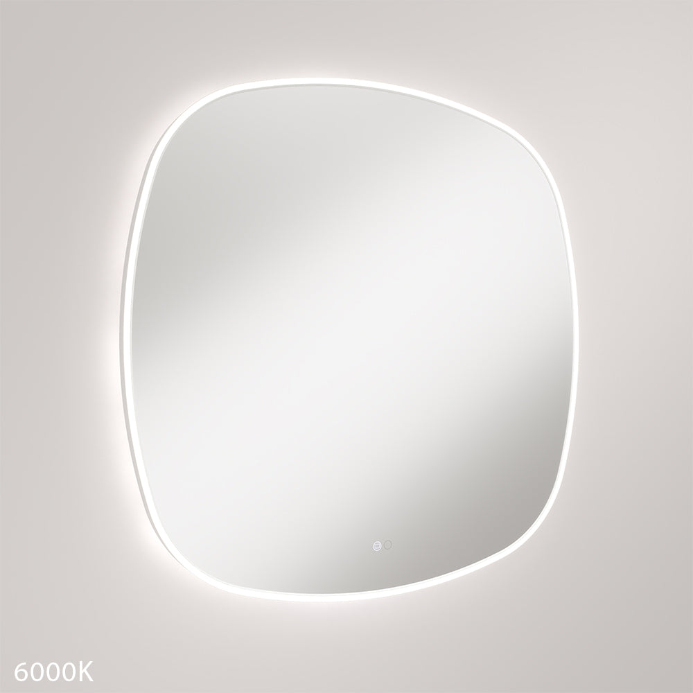 Kiara LED Framed Squircle Mirror, 900mm, Matte White