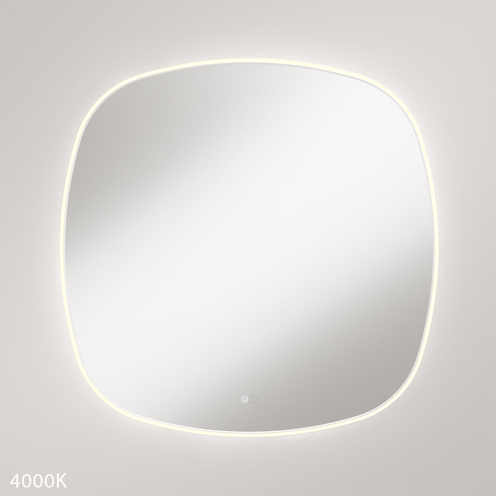 Kiara LED Framed Squircle Mirror, 900mm, Matte White