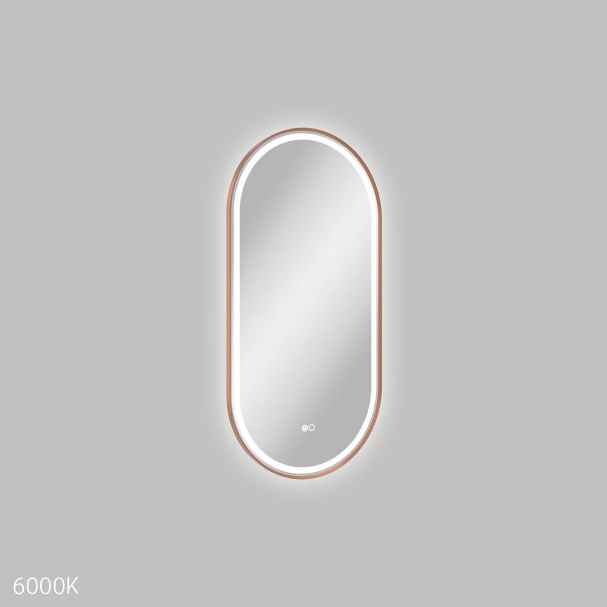 Fienza Empire Led Brushed Copper Framed Mirror, 450x900mm