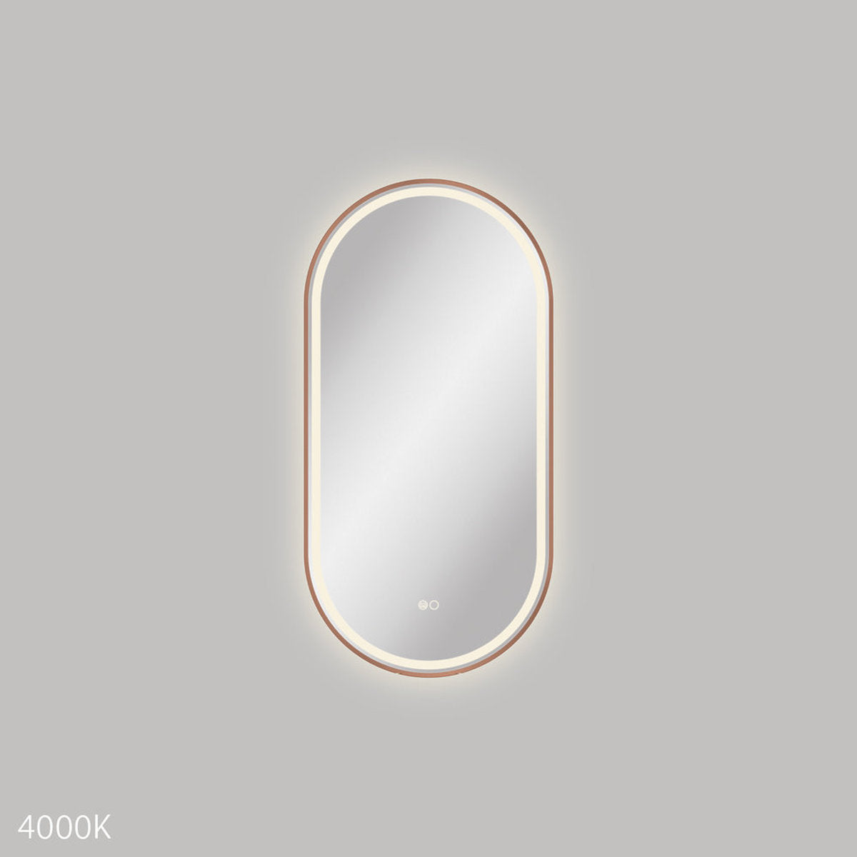 Fienza Empire Led Brushed Copper Framed Mirror, 450x900mm