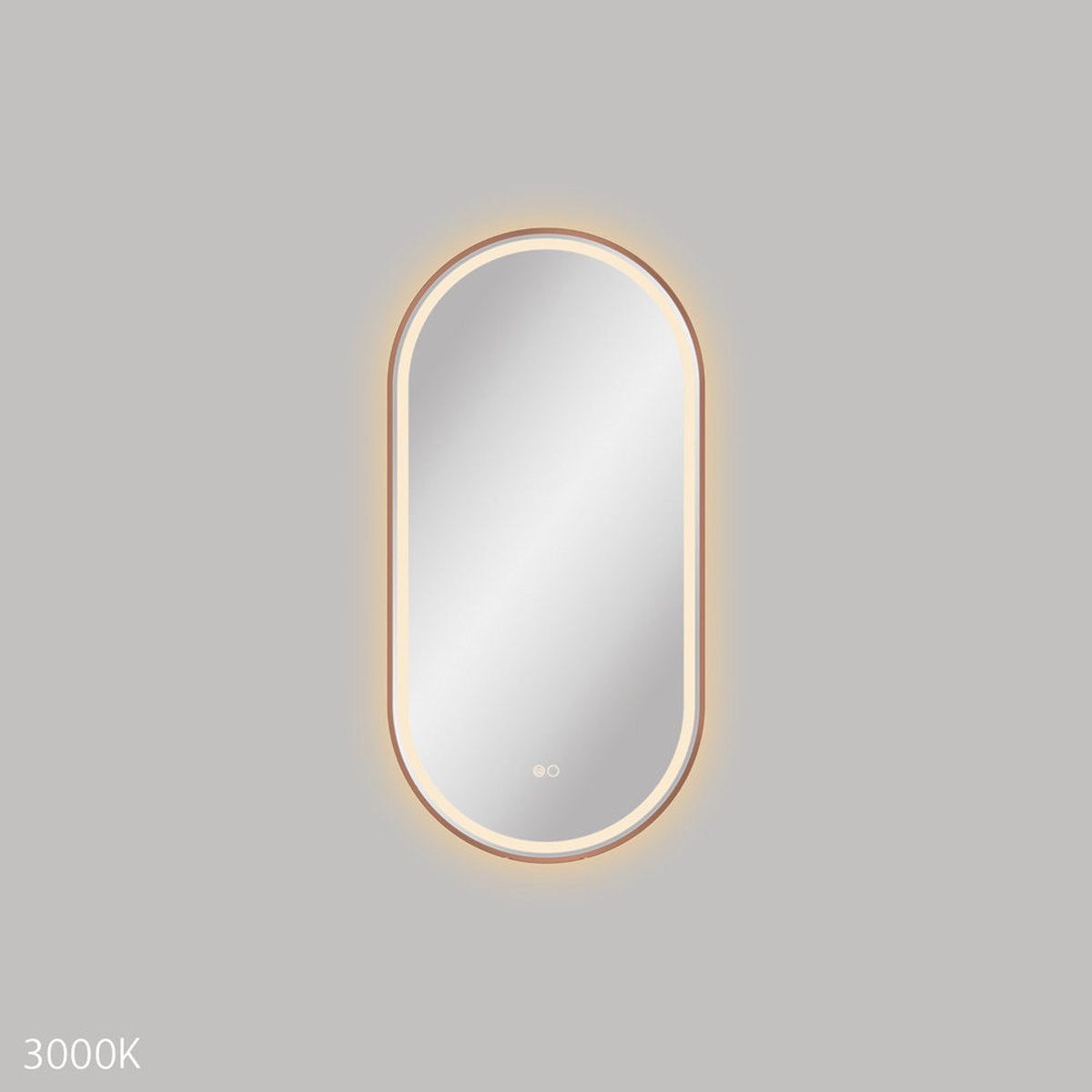 Fienza Empire Led Brushed Copper Framed Mirror, 450x900mm