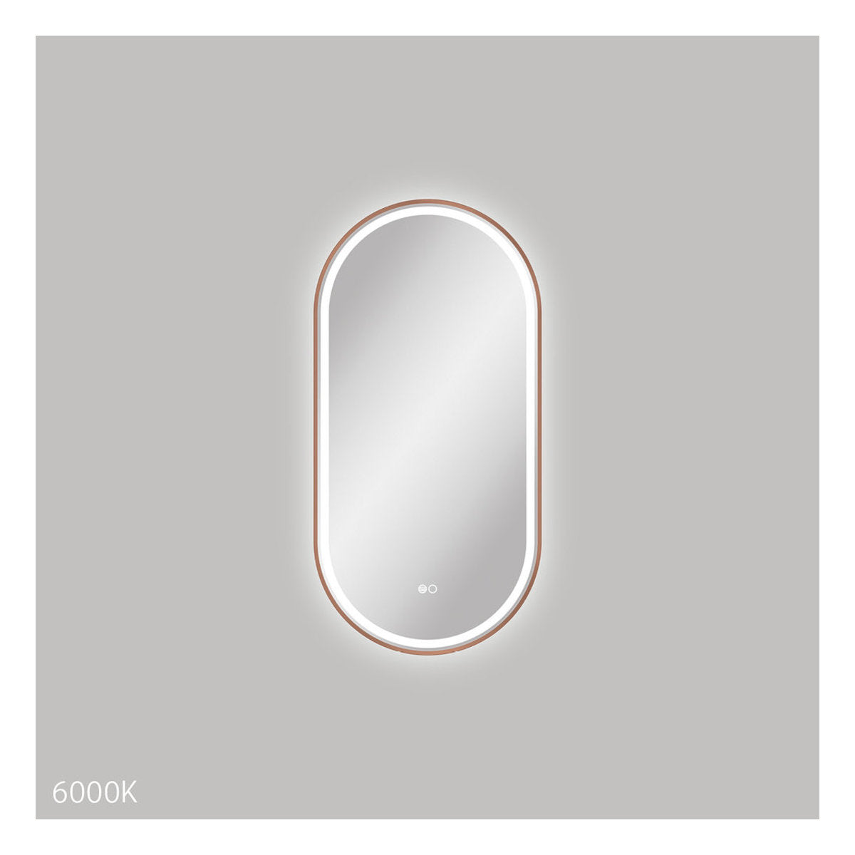 Fienza Empire Led Brushed Copper Framed Mirror, 450x900mm