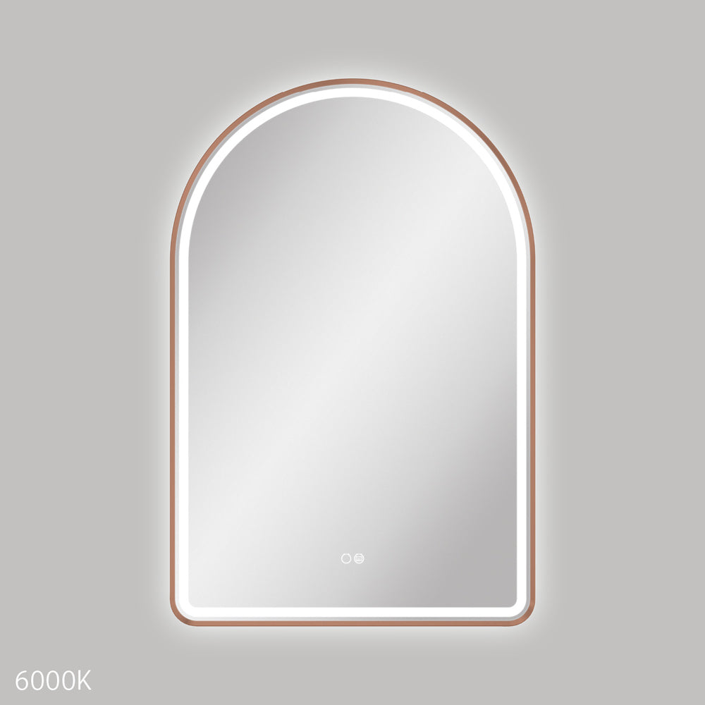 Fienza Valentina LED Brushed Copper Framed Mirror, 600 x 900mm