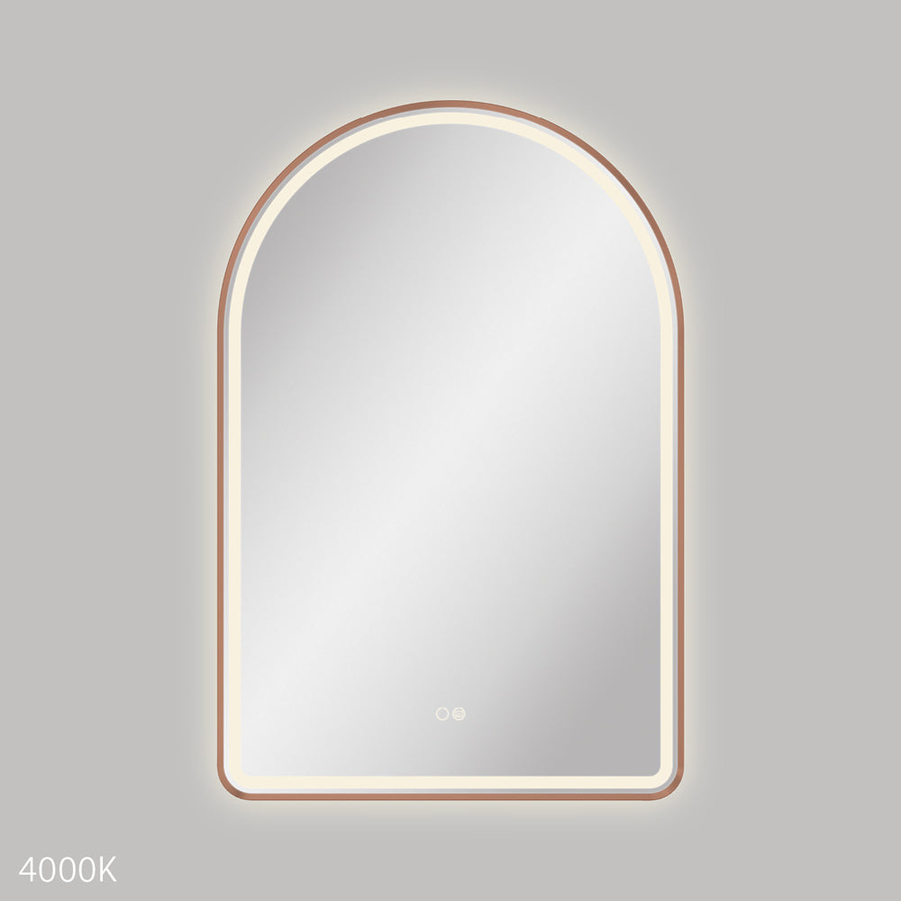 Fienza Valentina LED Brushed Copper Framed Mirror, 600 x 900mm