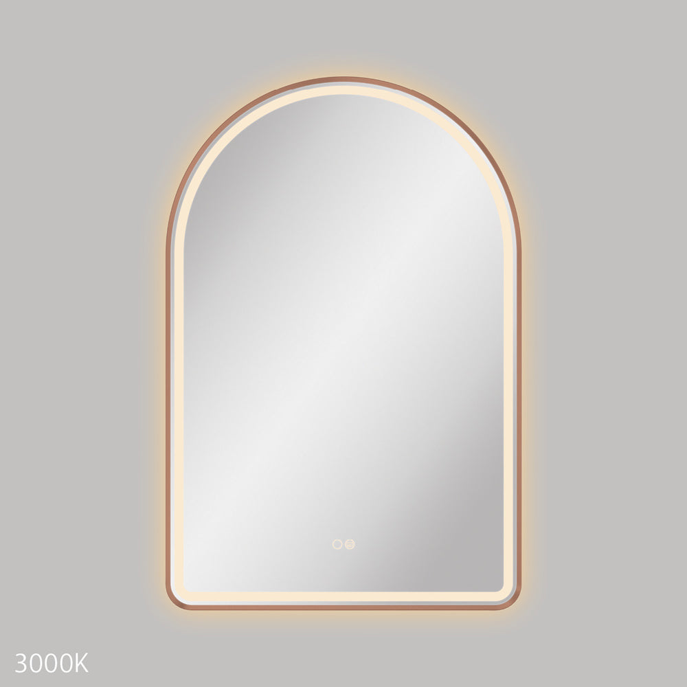 Fienza Valentina LED Brushed Copper Framed Mirror, 600 x 900mm