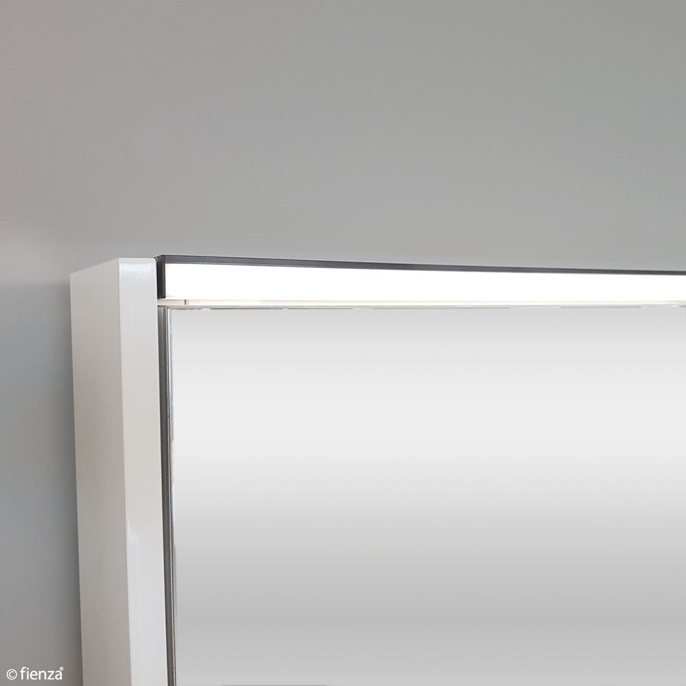 Fienza 750 LED Mirror Cabinet with Display Shelf, Satin Black