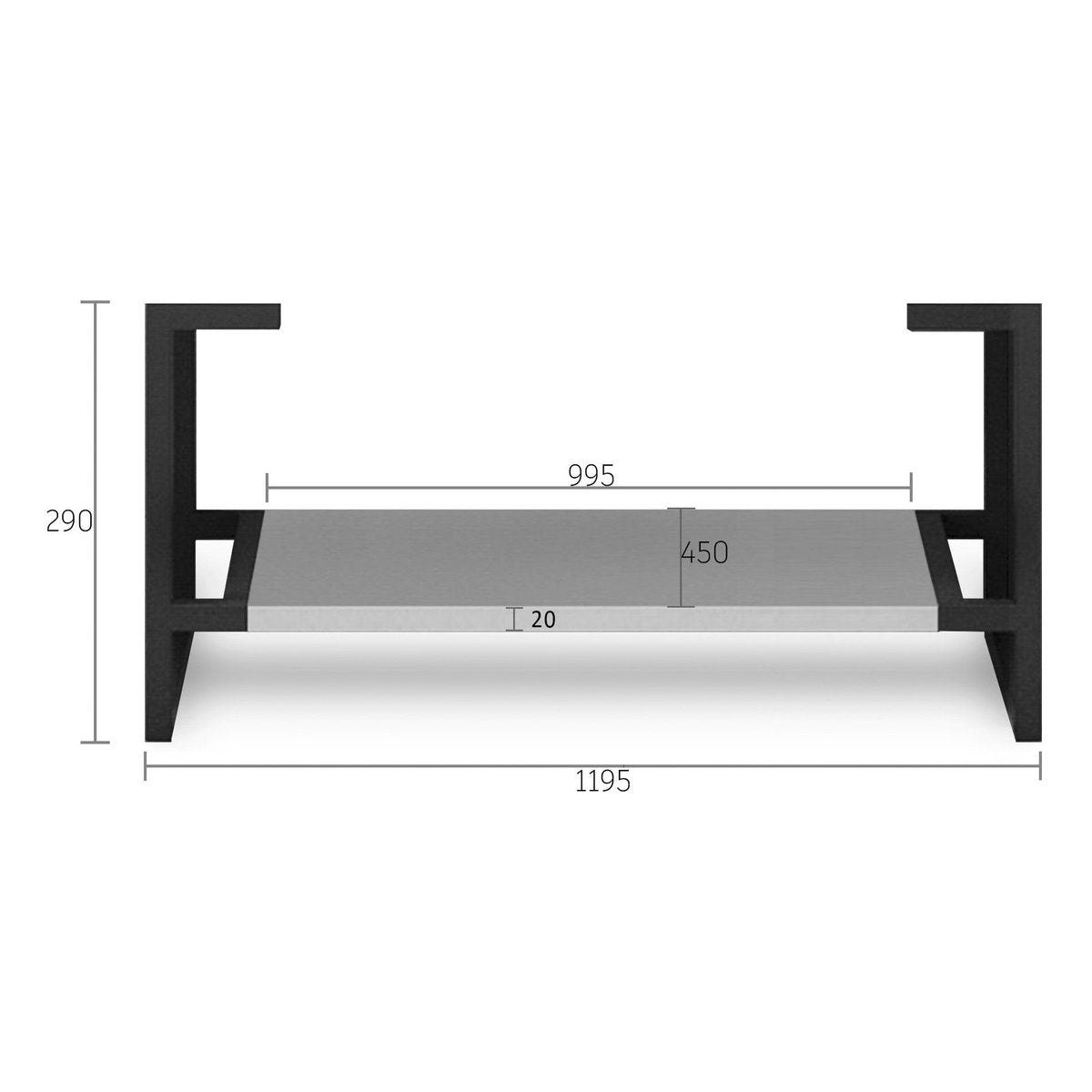 Otti Leg Boston 1200X450 Matte Grey