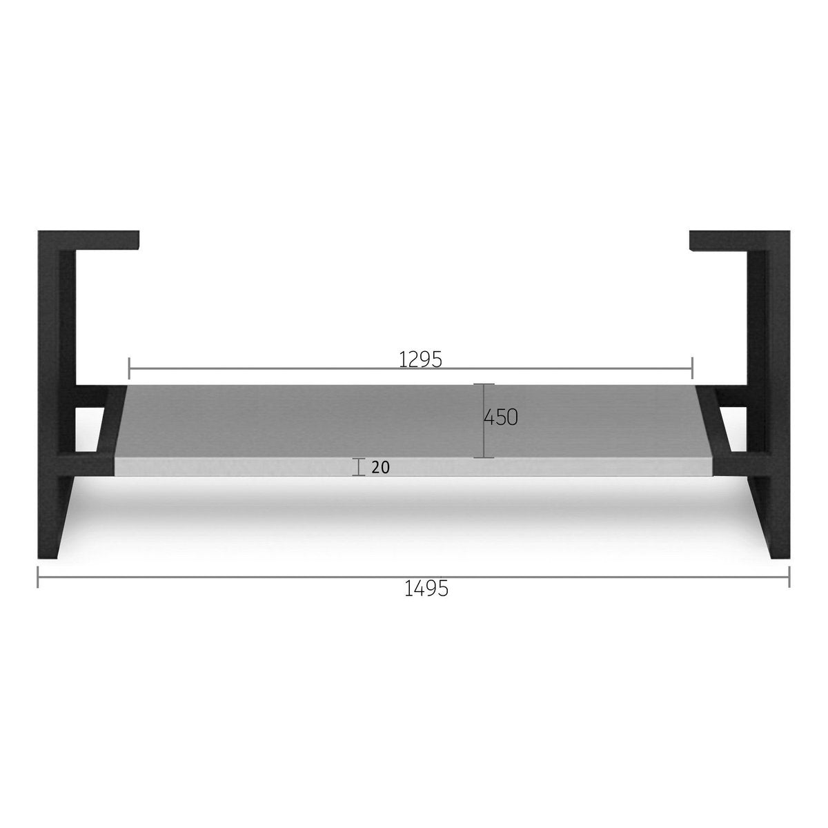 Otti Leg Boston 1500X450 Matte Grey