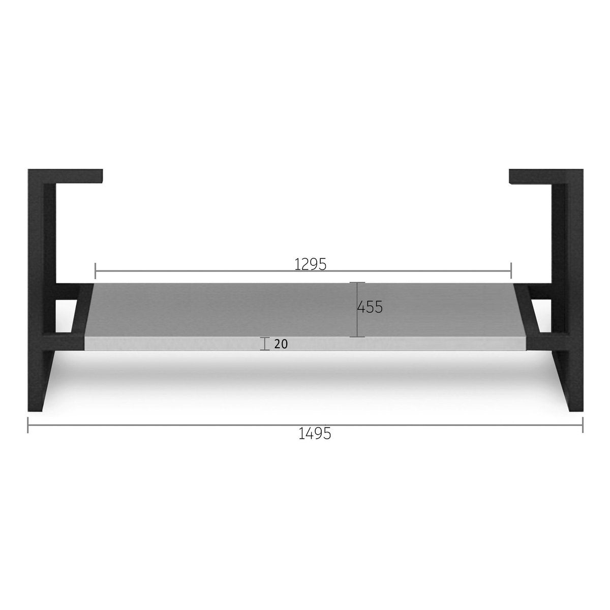 Otti Leg Boston 1500X450 Matte Light Grey