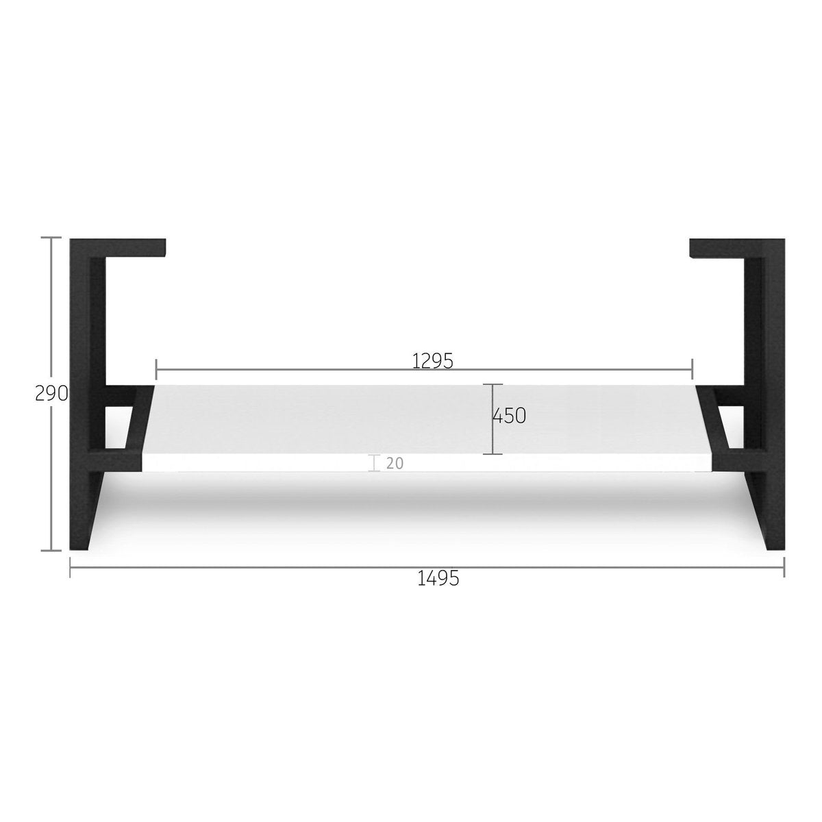 Otti Leg Boston 1500X450 Matte White