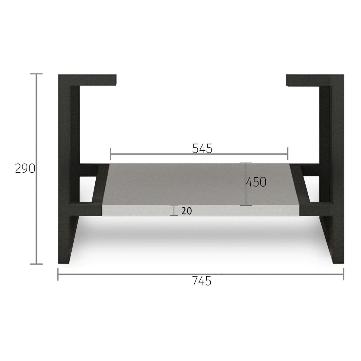 Otti Leg Boston 750X450 Matte Grey