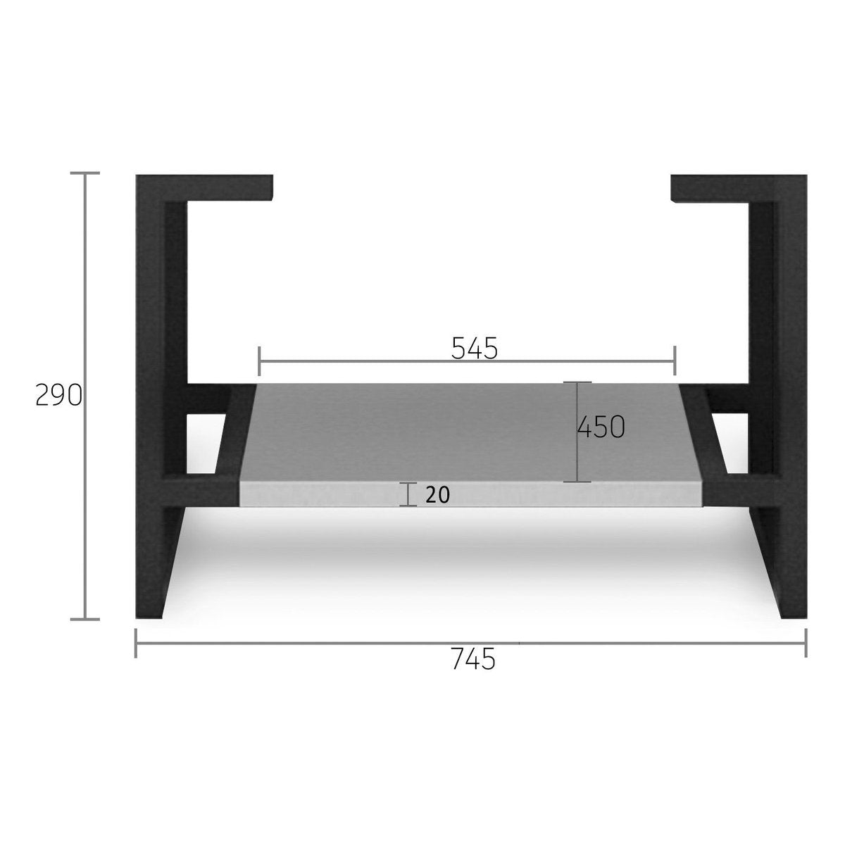 Otti Leg Boston 750X450 Matte Light Grey