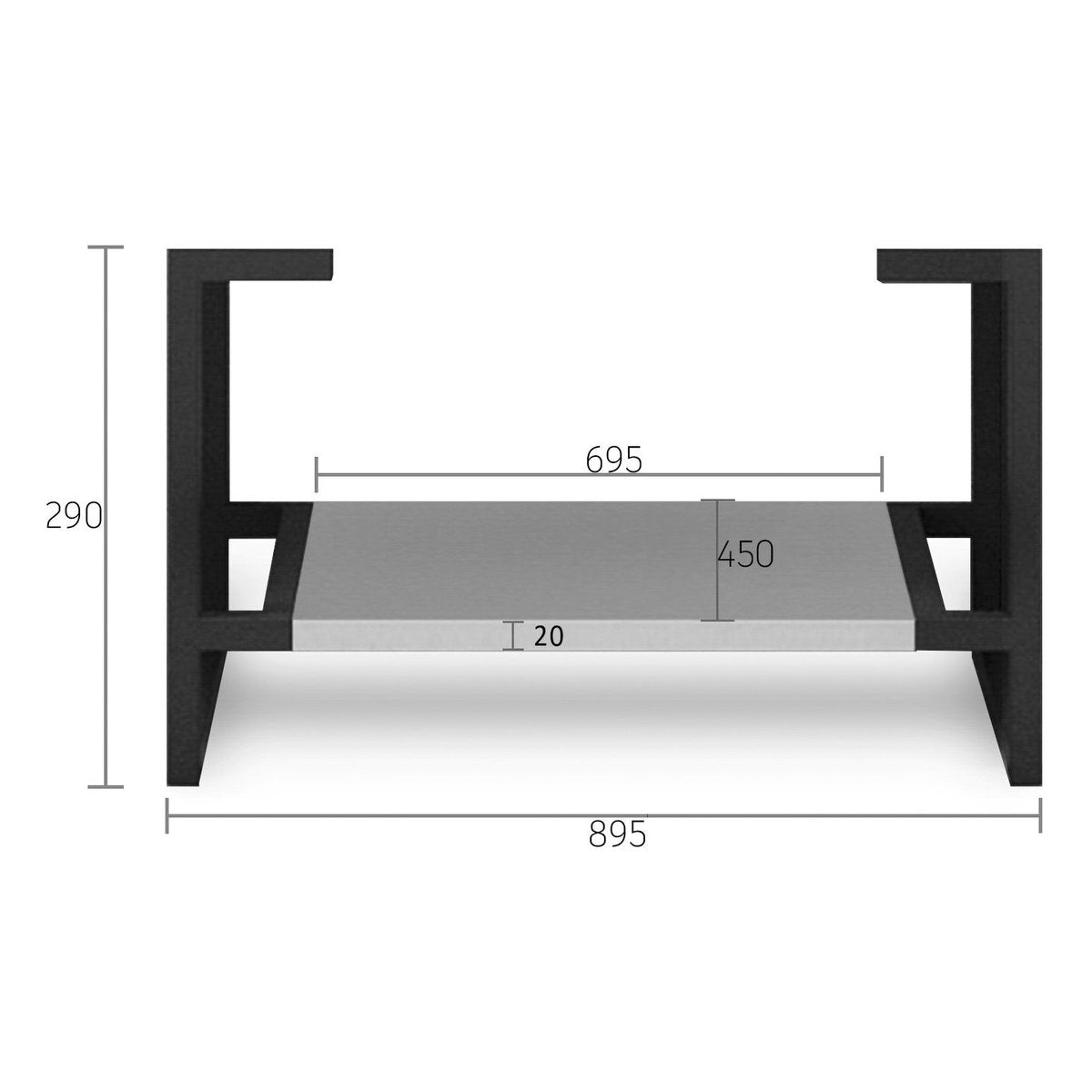Otti Leg Boston 900X450 Matte Grey